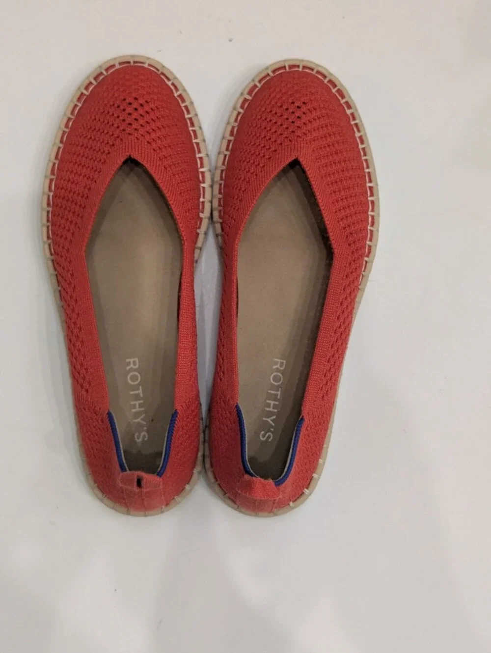 Rothy’s Women's 8 The Espadrille Red Flats Slip On Shoes
